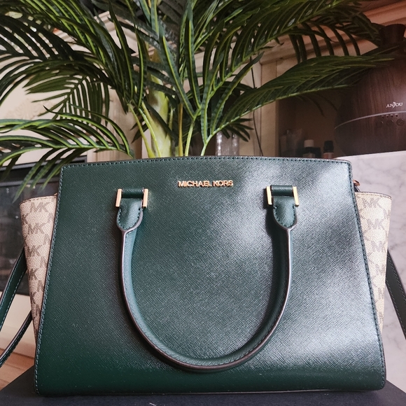 MK Selma Satchel Leather Handbag Medium - Picture 3 of 8